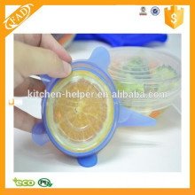 Transparente não Sticky Silicone Stretch Fresh Cover para Frutas